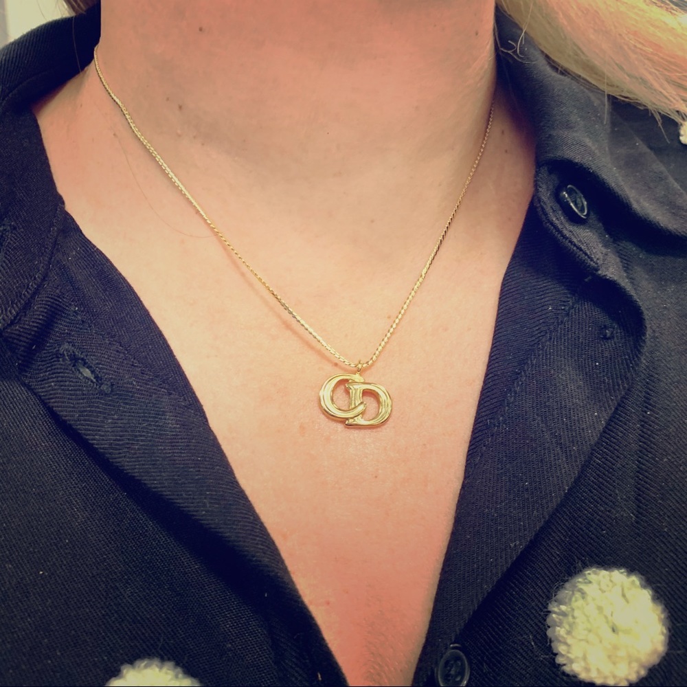 Christian Dior logo necklace